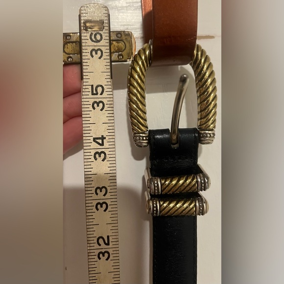 Vtg Brighton Classics Women’s Sz M 30 Black Belt Gold Silver 4B814 Made In USA - Picture 10 of 16